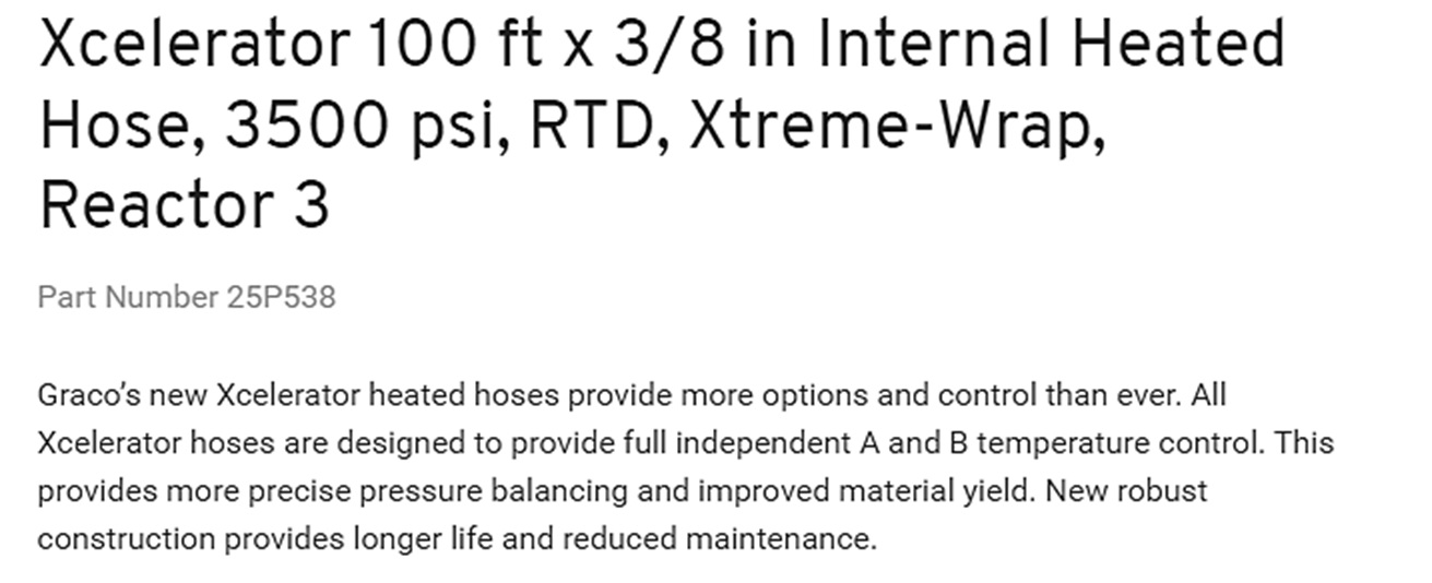 GRACO HEATED HOSE
